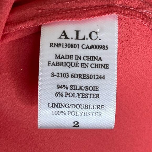 A.L.C. Elara Lurex Silk Maxi Coral Pink Dress Halter Tiered Size 2 - Picture 6 of 8